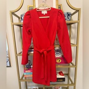 Adelyn Rae Red Wrap Dress
